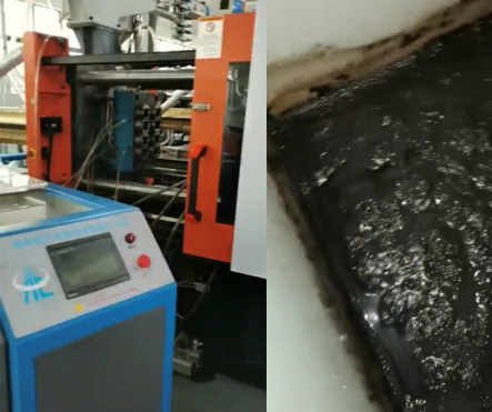 長時間未清洗模具水路，使用我司研發的清洗機和清洗劑輕松清洗干凈。